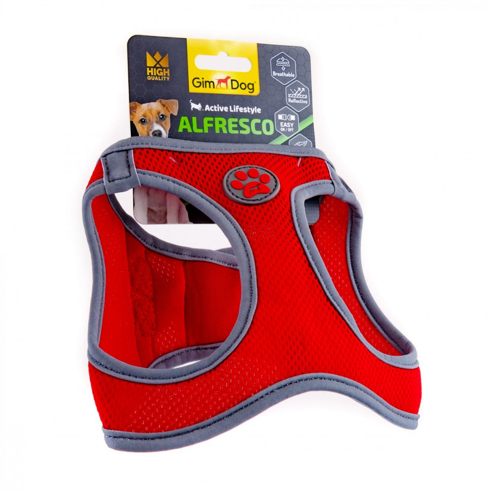 

Шлея для собак GimDog Alfresco неопрен Червона, XS 34-36 см