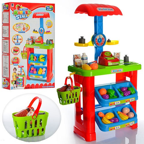 

Набор магазин супермаркет Limo Toy игровой прилавок с кассой и корзинкой с продуктами высота 82 см 661-79