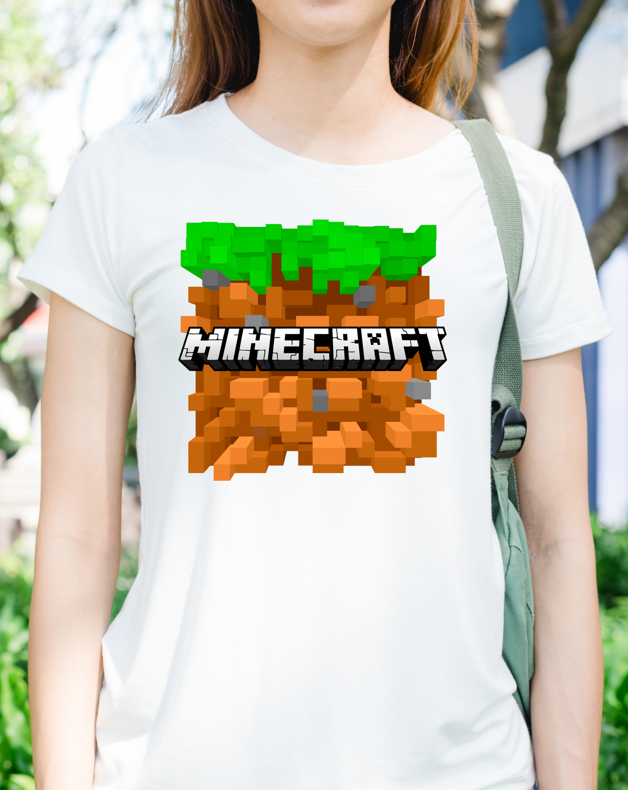

Футболка хлопковая Fruit of the Loom minecraft Белая 164 см AS1W164