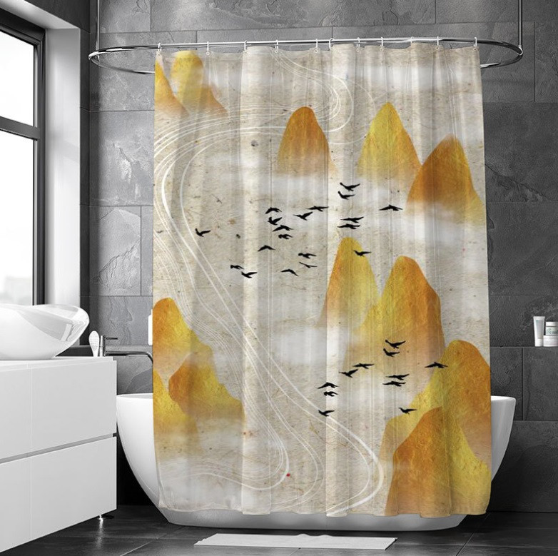 

Шторка для ванной и душа Birds and mountains 180х200 см (21133)