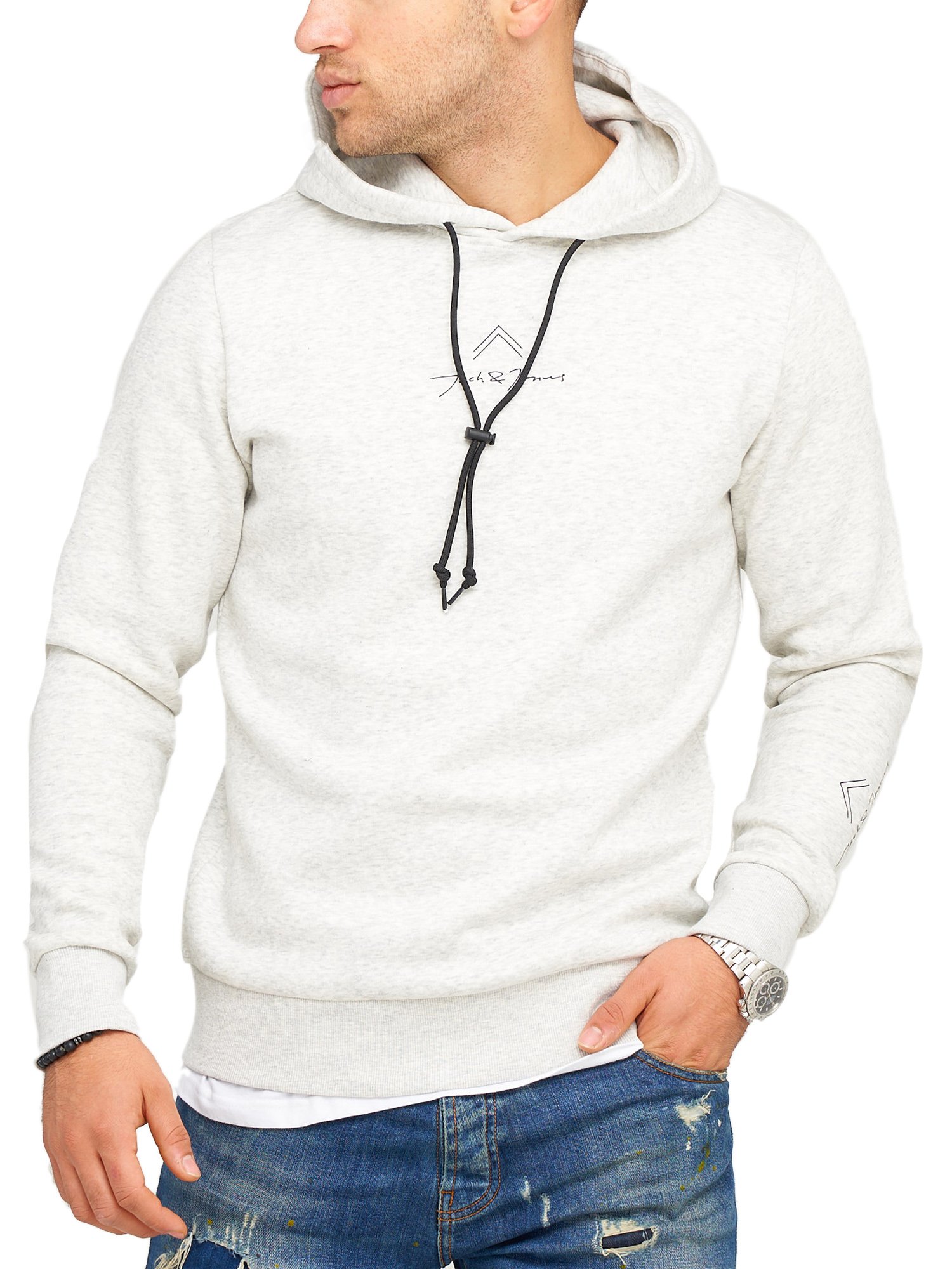 

Худи Jack & Jones White Melange  белый, Худи Jack & Jones White Melange XL белый
