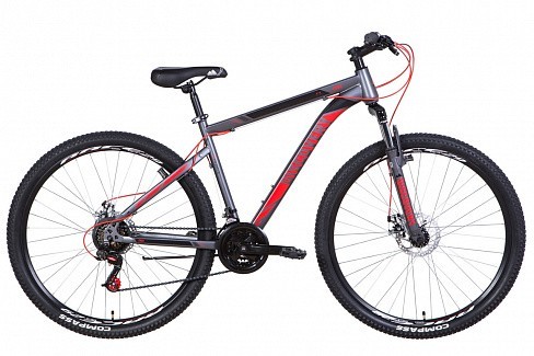 

Велосипед 29" Discovery Trek DD,графитово-черный с красным (матовый)