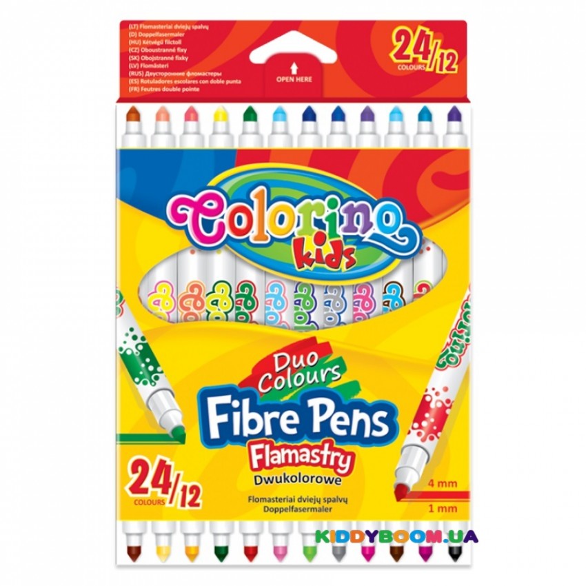 

Фломастеры 2-цветные 12шт / 24 кол.COLORINO 32353PTR