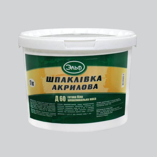 

Шпаклевка акриловая Эльф Д-60 17 кг (10526565)