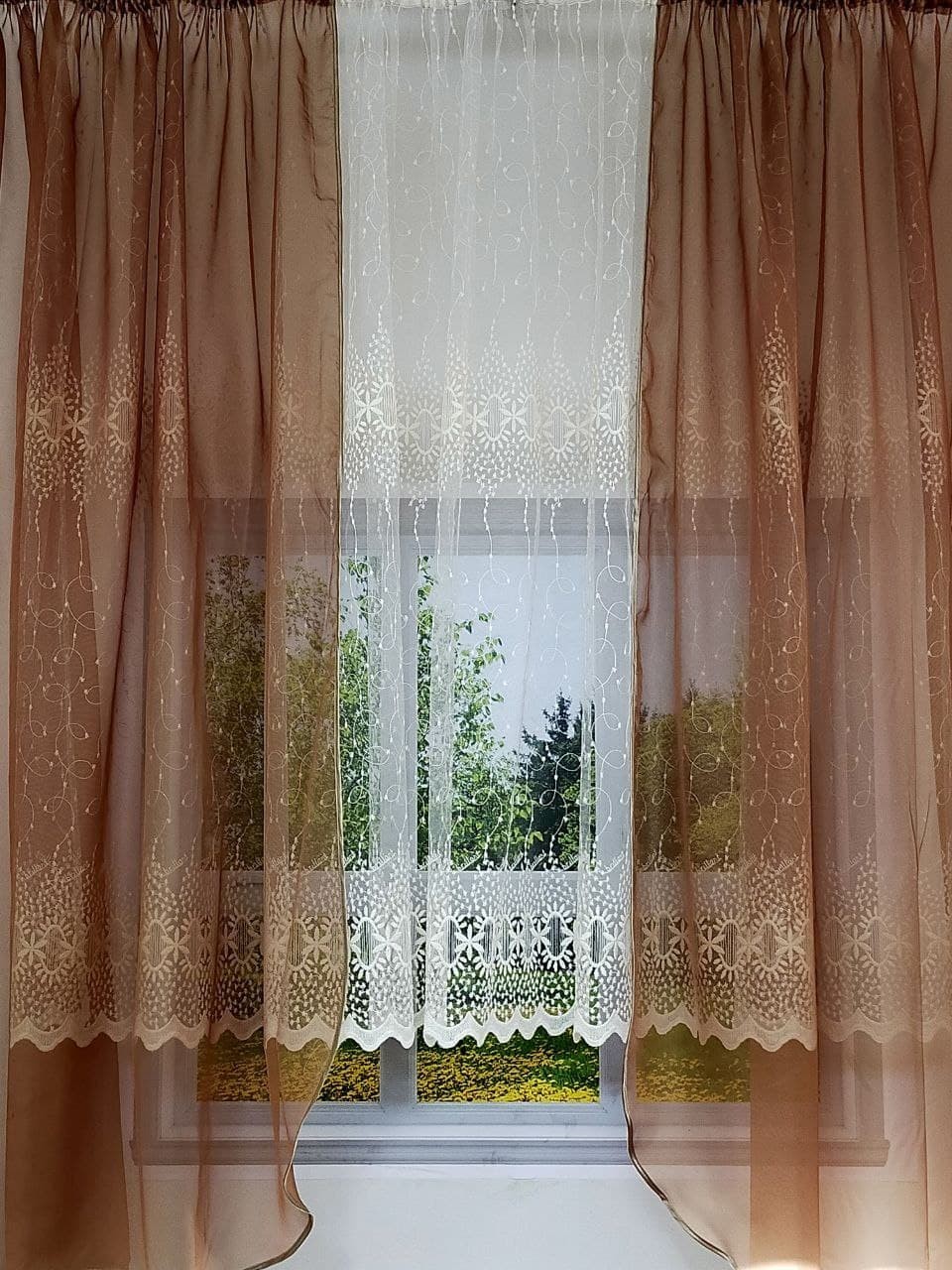 

Кухня со шторками коричневая 400х170