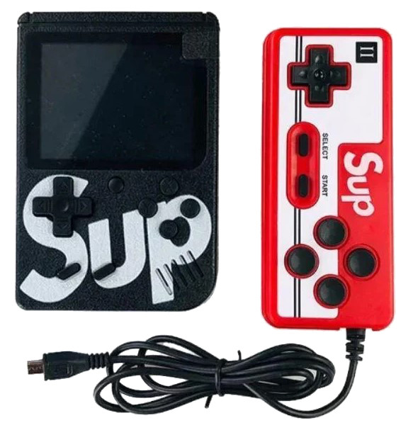 

Портативная игровая консоль Sup MHZ GAME SUP 6927, черная с красным джойстиком, 400 8-битных игр