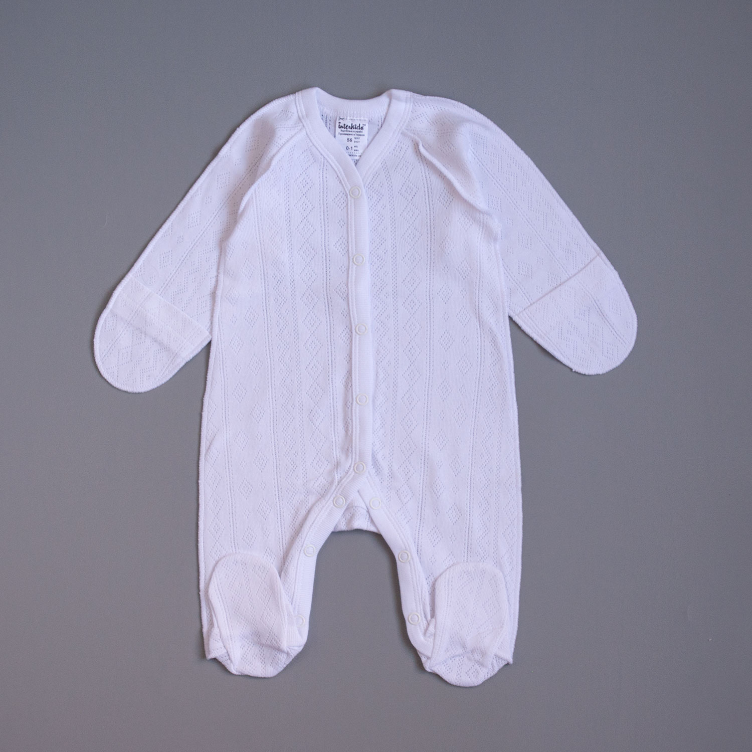 

Человечек Ажур Interkids 0-3 месяцев 62 см Белый 2527
