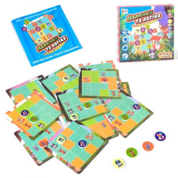 

96262 [UKB-B0032] гр Настольная игра "Малюнки та логіка Лісові звірята" UKB-B 0032 (12) "Fun Game" на украинском языке, в коробке [Коробка]