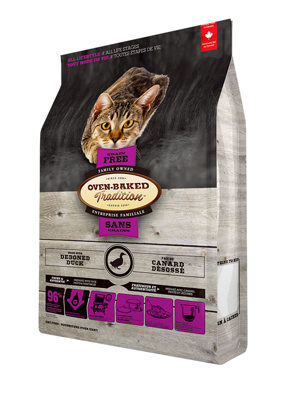 

Сухой беззерновой корм Oven-Baked Tradition для кошек со свежим мясом утки 350 г