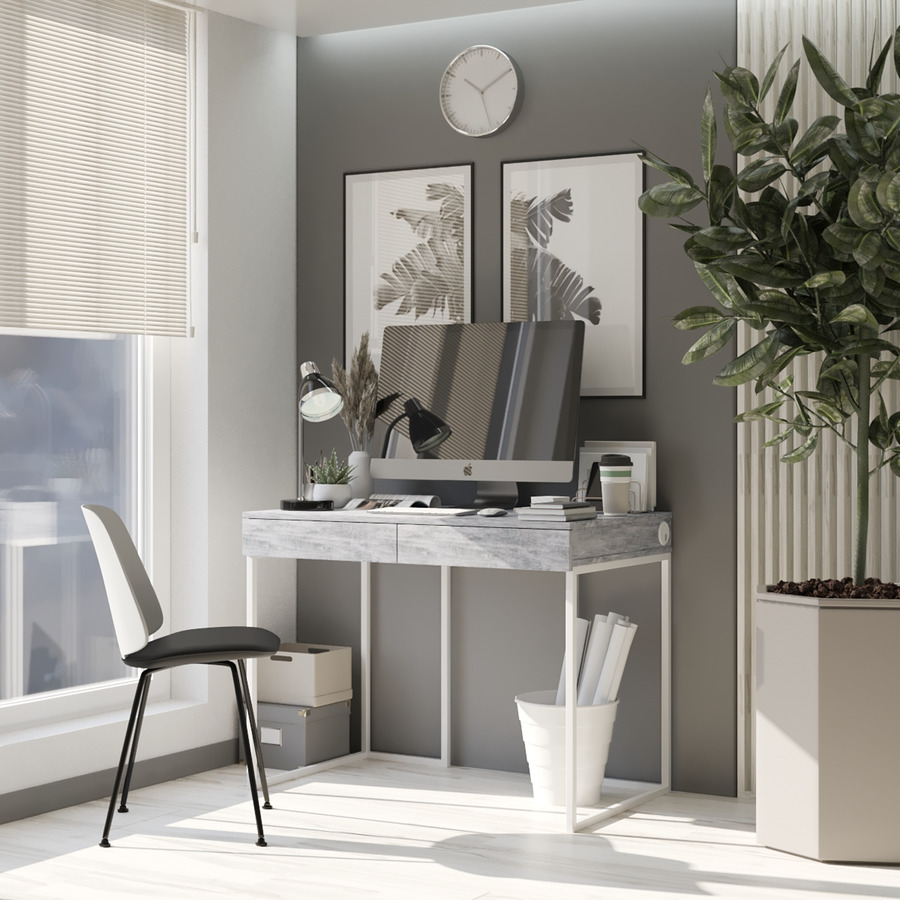 

Компьютерный стол Fenster Моррис 2 Белый 730x1000x600 ДСП Урбан
