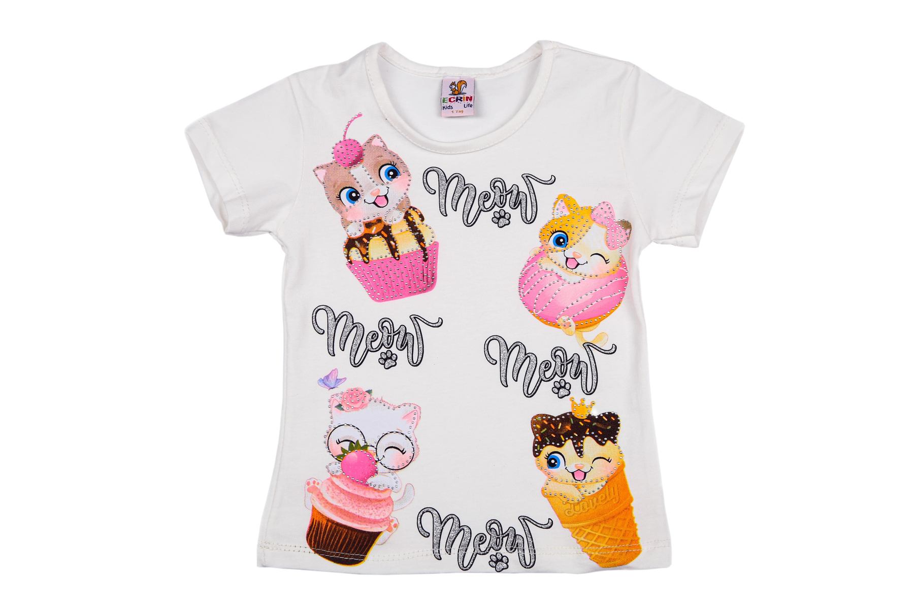 

Футболка для дiвчинки Ecrin-Kids 60.2 86 Молочний