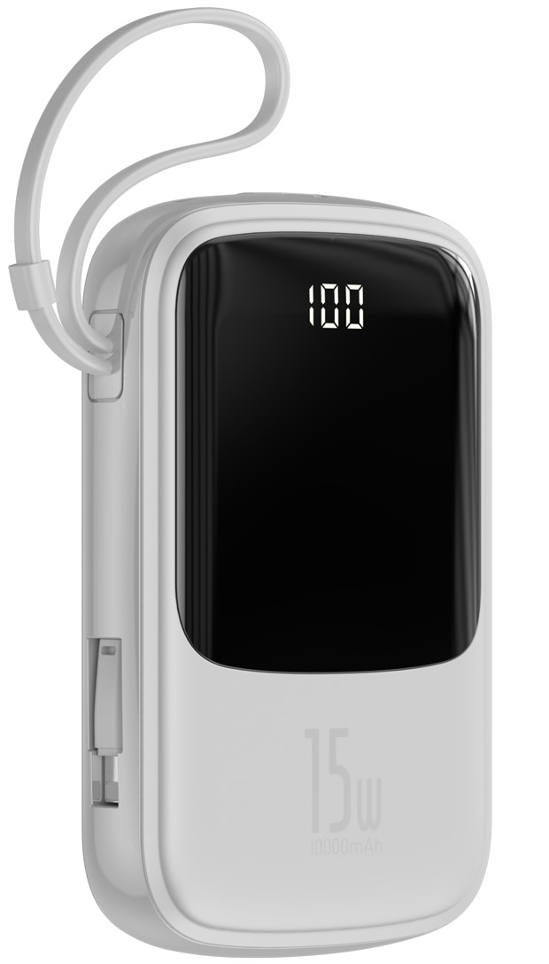 

УМБ Baseus Q Pow 10000mAh 15W 3A с технологией QC3.0+PD3.0 и iP кабелем Белый