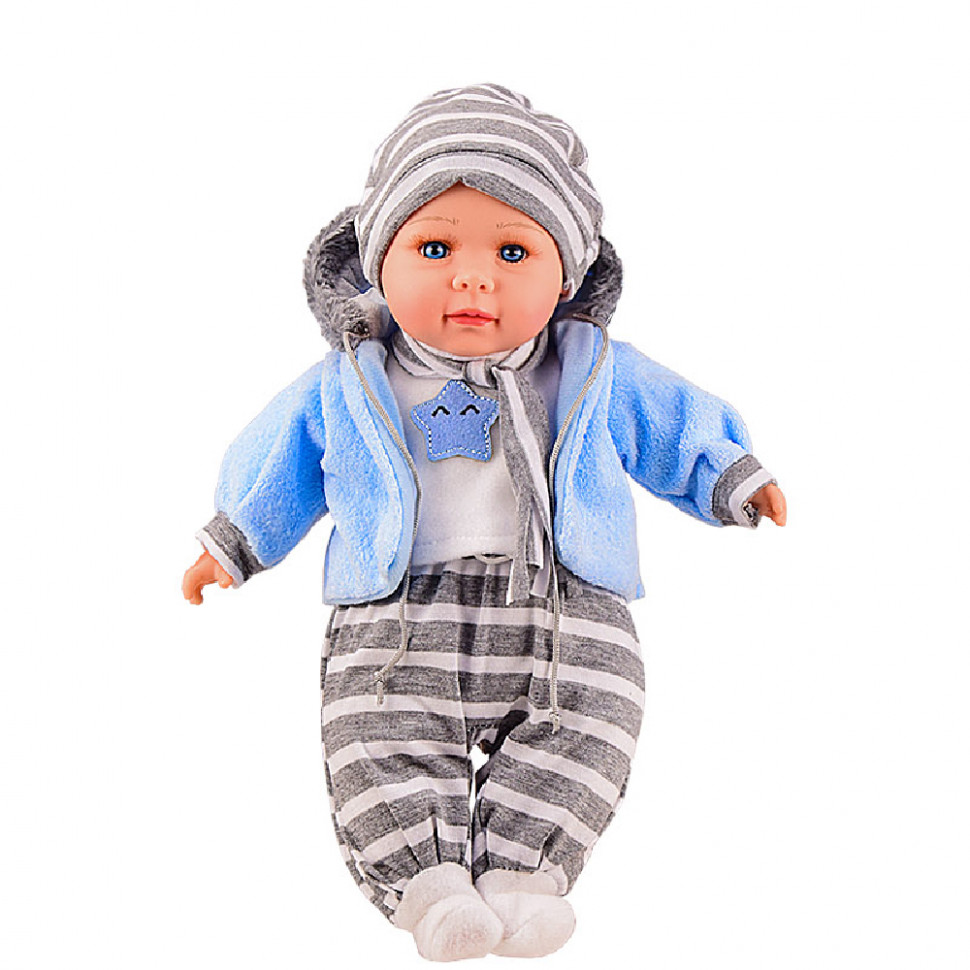 

Пупс мягконабивной "Чудо малюк" PL-520-1601ABCD, 37 см (Голубая полоска) Країна Іграшок