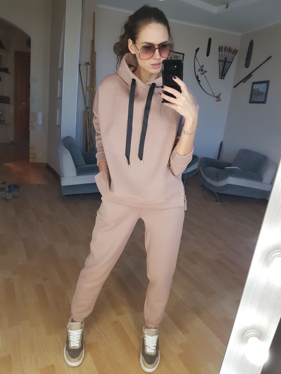 

Женский спортивный костюм бежевый флис Jean-Daniel. Артикул 202280-06 р. S