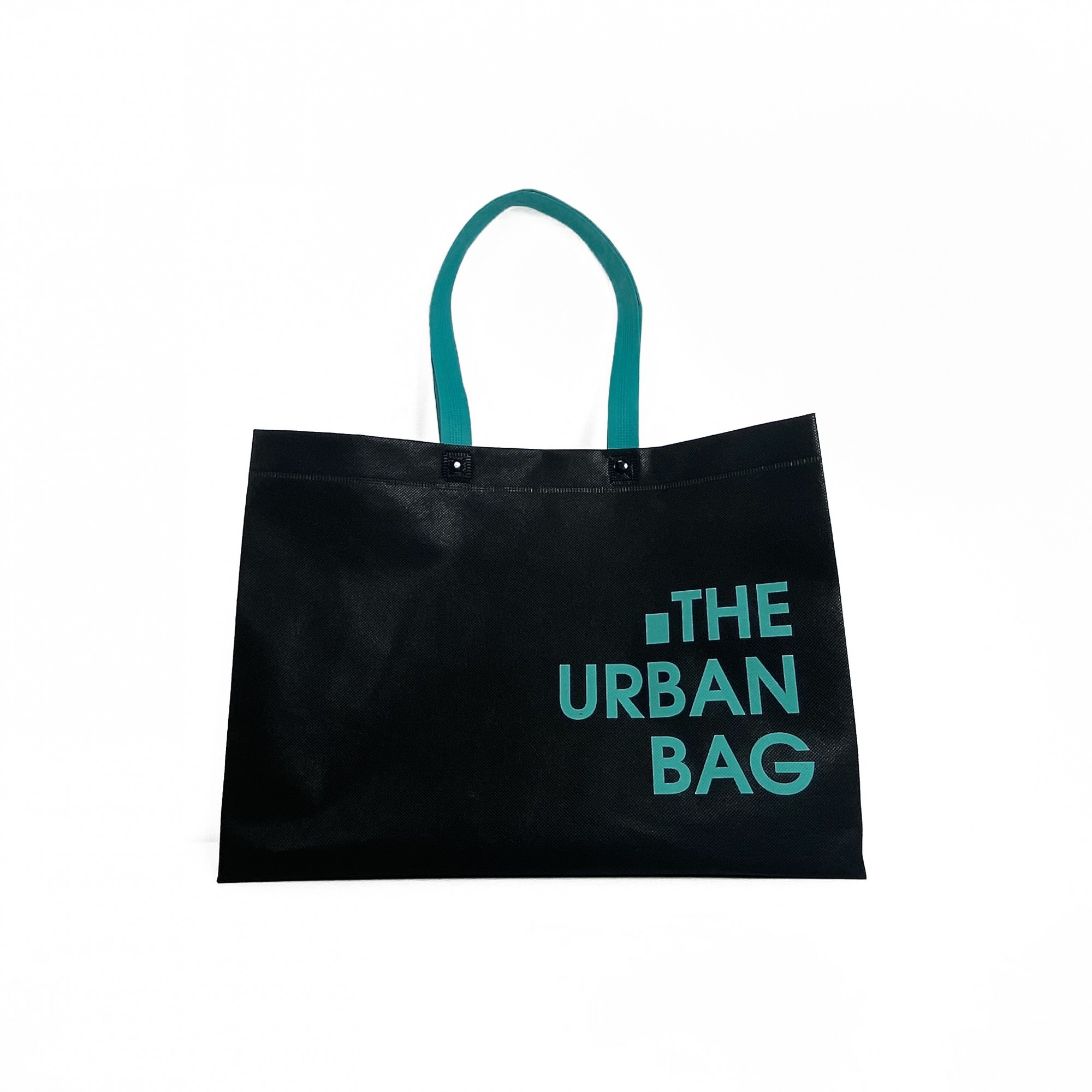 

Еко-сумка SUMKET шопер на кнопках "The urban bag" чорна із бірюзою 300х420х130 мм