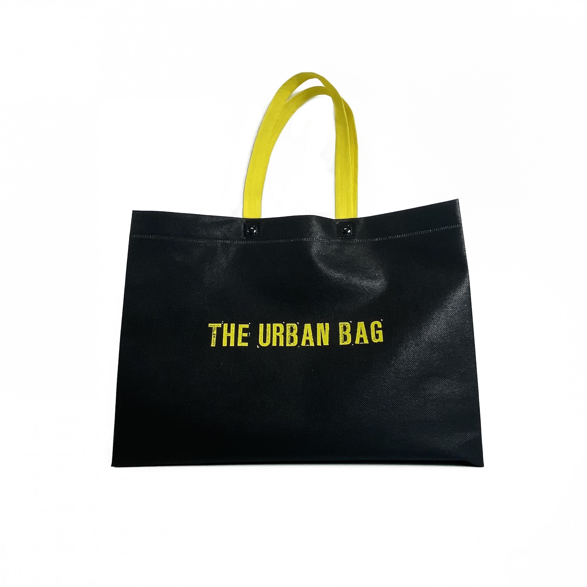 

Еко-сумка SUMKET шопер на кнопках "The urban bag" чорна з жовтим 420х300х120 мм