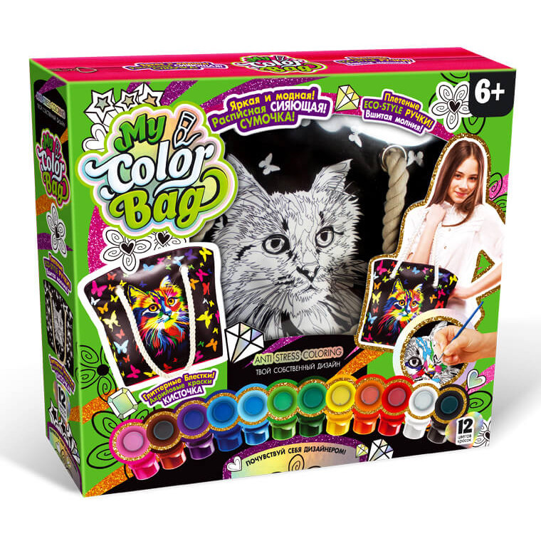

Комплект креативного творчества "My Color Bag" COB-01 сумка-раскраска (Кот) Danko Toys