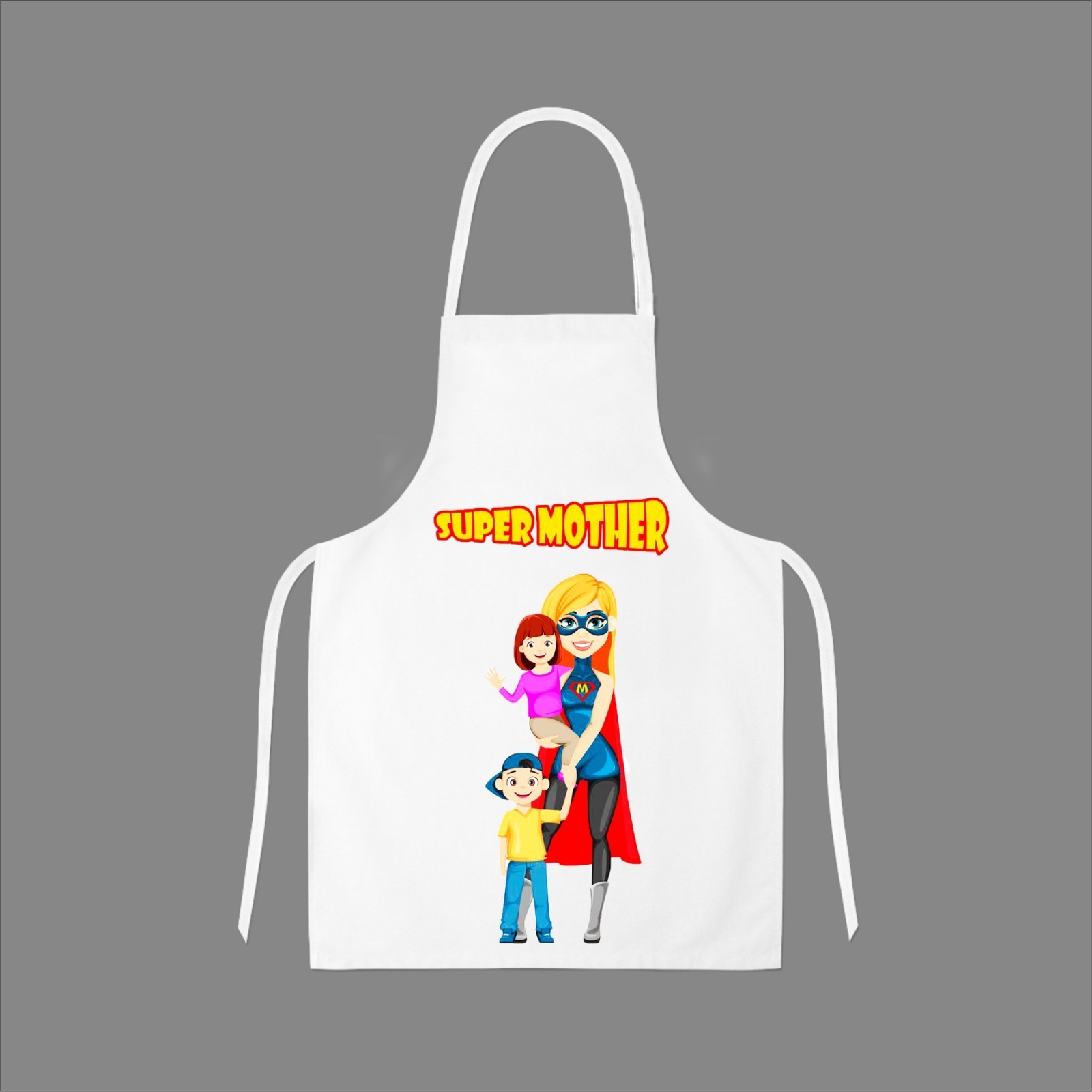 

Фартух Vivay з принтом Super mother Білий 64x64 см (6513)