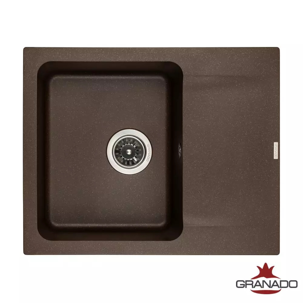 

Мойка гранитная Granado Avila 61,5*49,5*19см. с крылом, marron (каштан)
