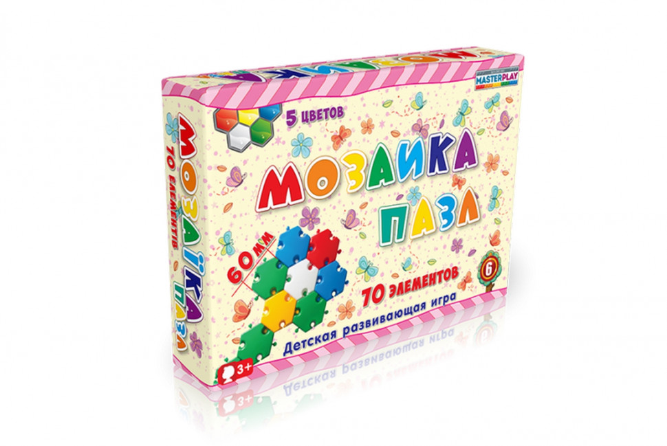 

Детская мозаика-пазл №6 1-147 (70 деталей 60мм) Colorplast