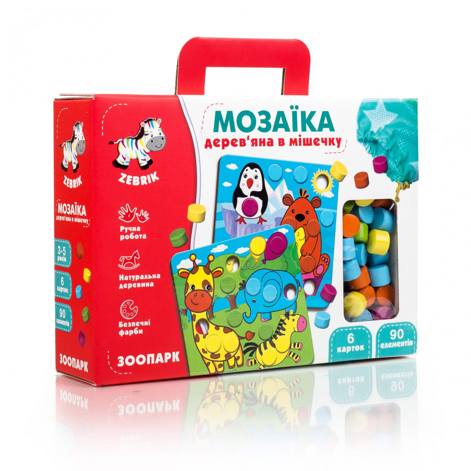 

Детская мозаика с картинками ZB2002-2 деревянная (Зоопарк) Vladi Toys