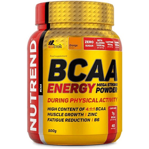 

Передтренувальні комплекси та енергетики Nutrend BCAA Energy Mega Strong Powder, 500 гр. Апельсин