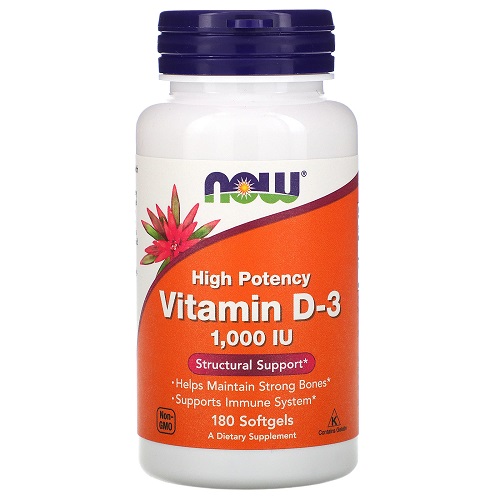 

Вітамін D NOW Vitamin D3 1000UI, 180 softgel