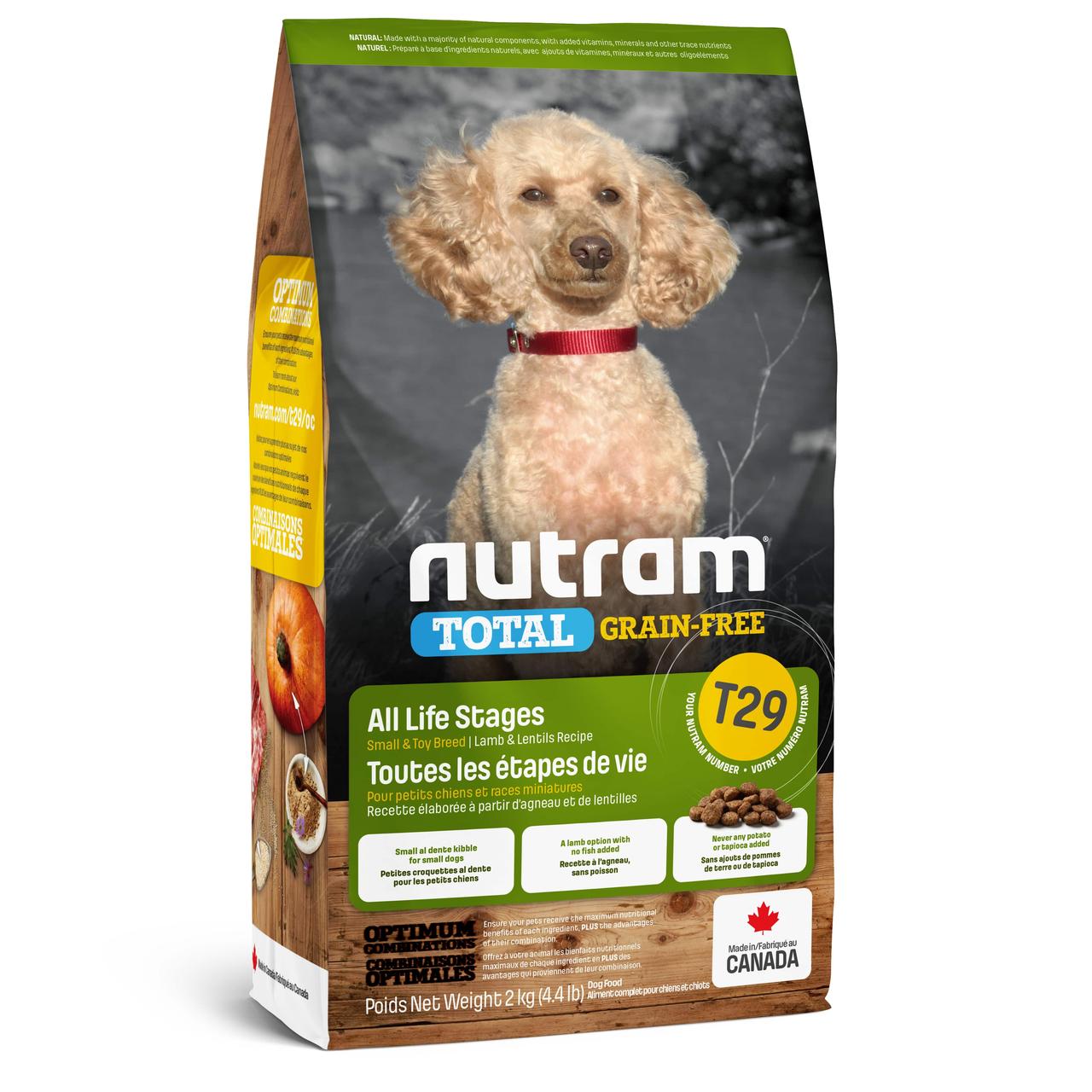 

Беззлаковый сухой корм Nutram (Нутрам) T29 Lamb Small Dog для собак мелких пород (ягненок) 20 кг