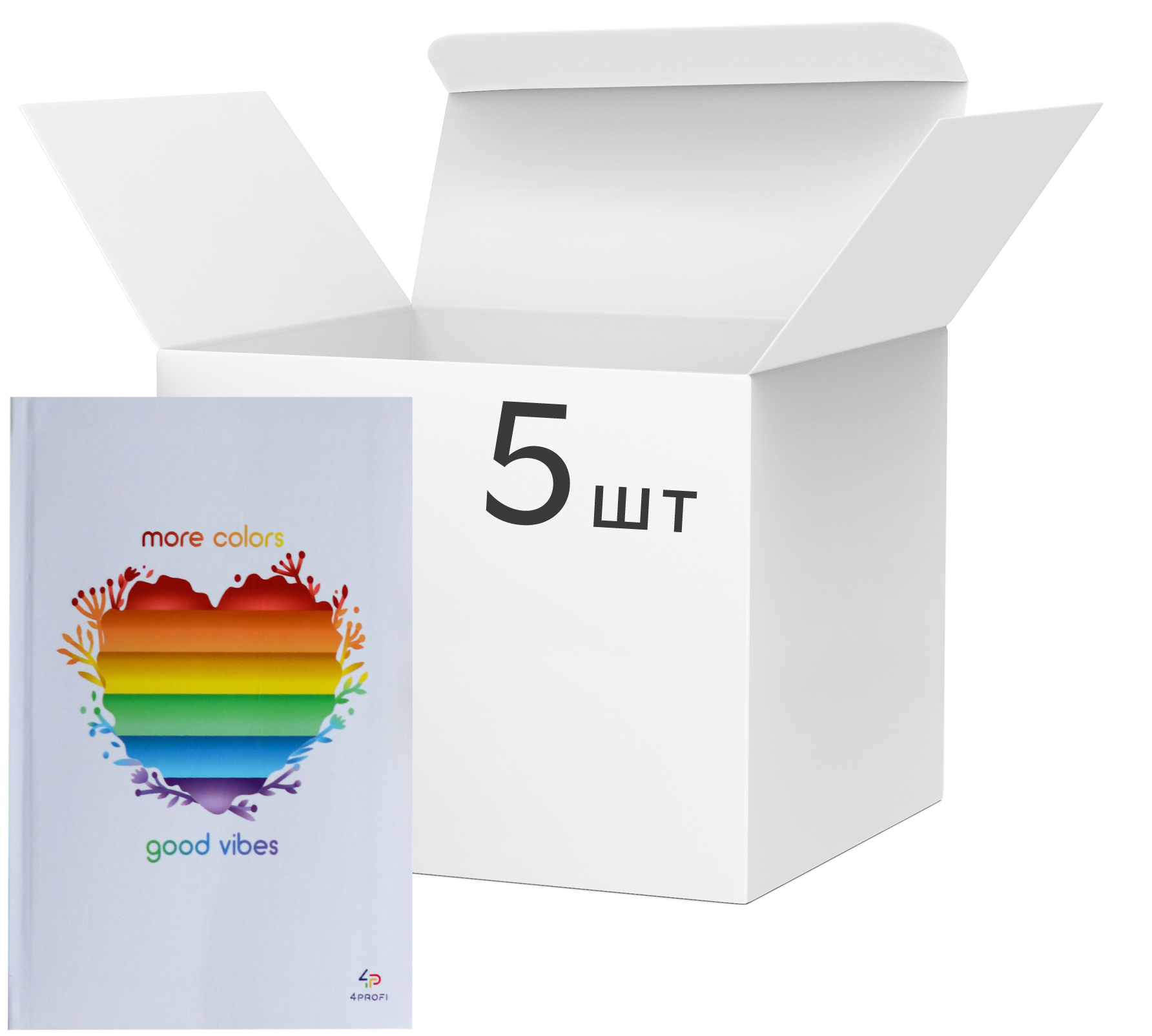 

Упаковка блокнотов 4Profi Profiplan Artbook Rainbow A5 без линовки 80 листов Heart 5 шт (901371)
