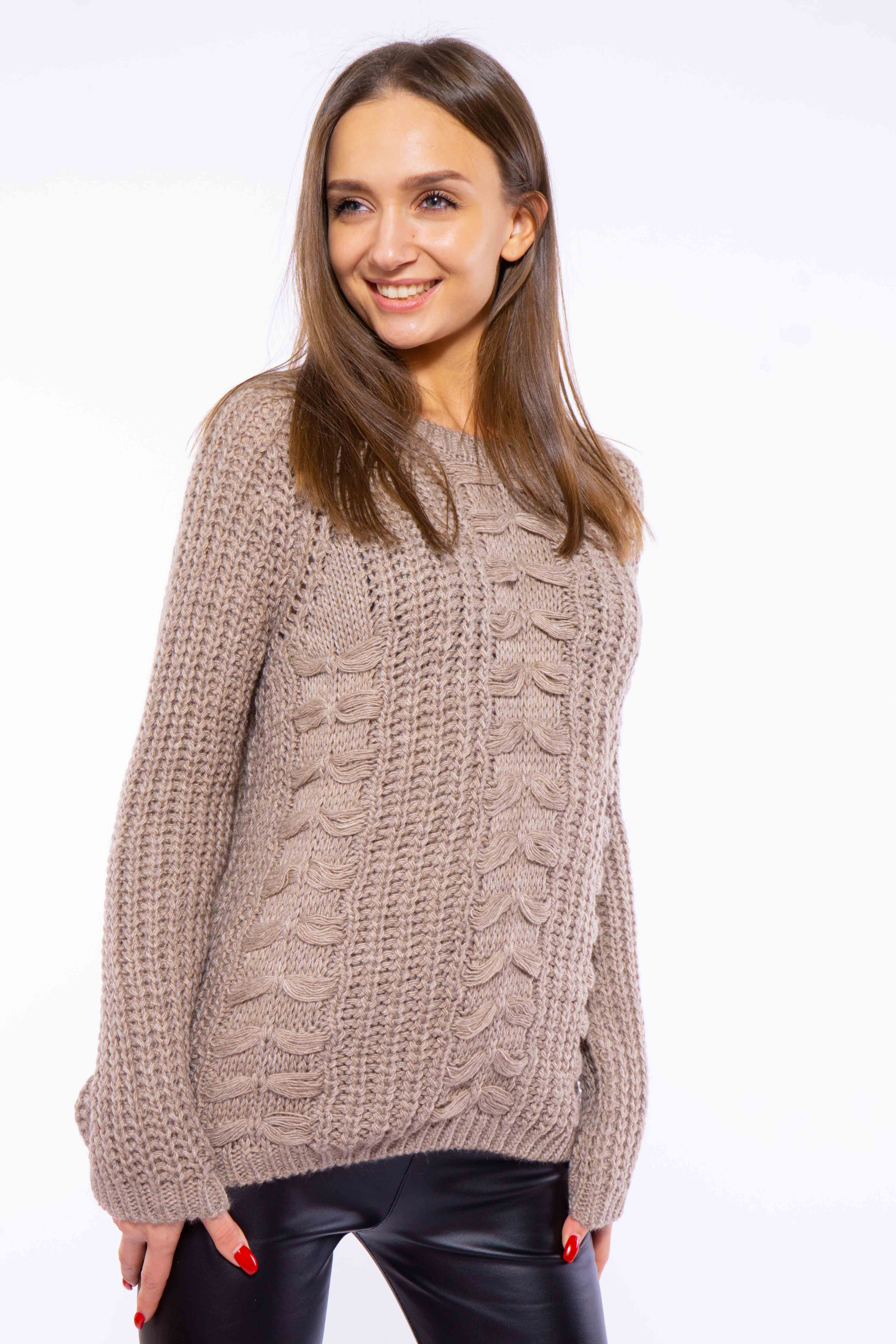 

Свитер с крупной вязкой 120PRZGR3001 (Кофейный) ToS M-L Размер цвет Кофейный