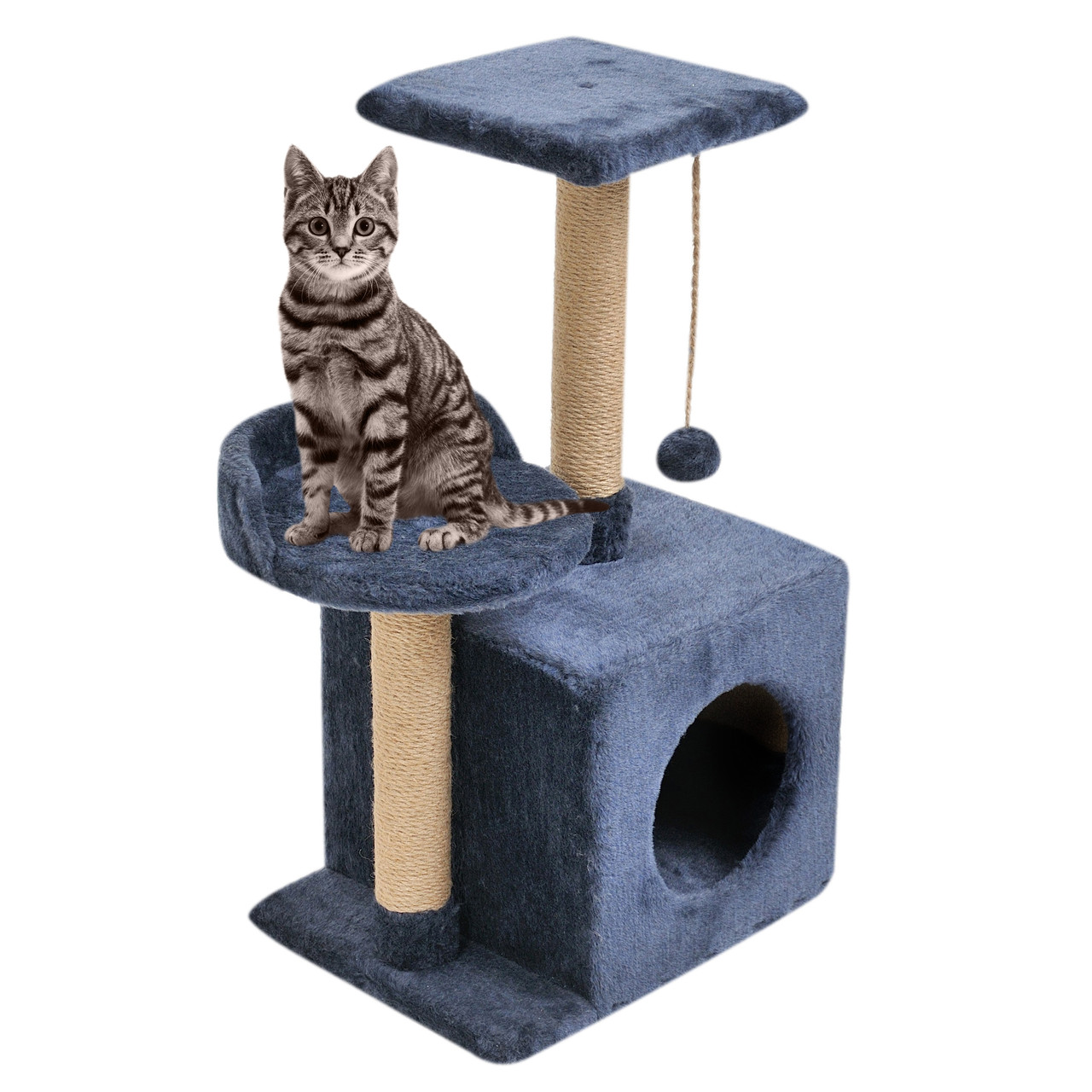 

Домик когтеточка (дряпка, драпак) Cat Houses. Разборной, Бусинка Синий