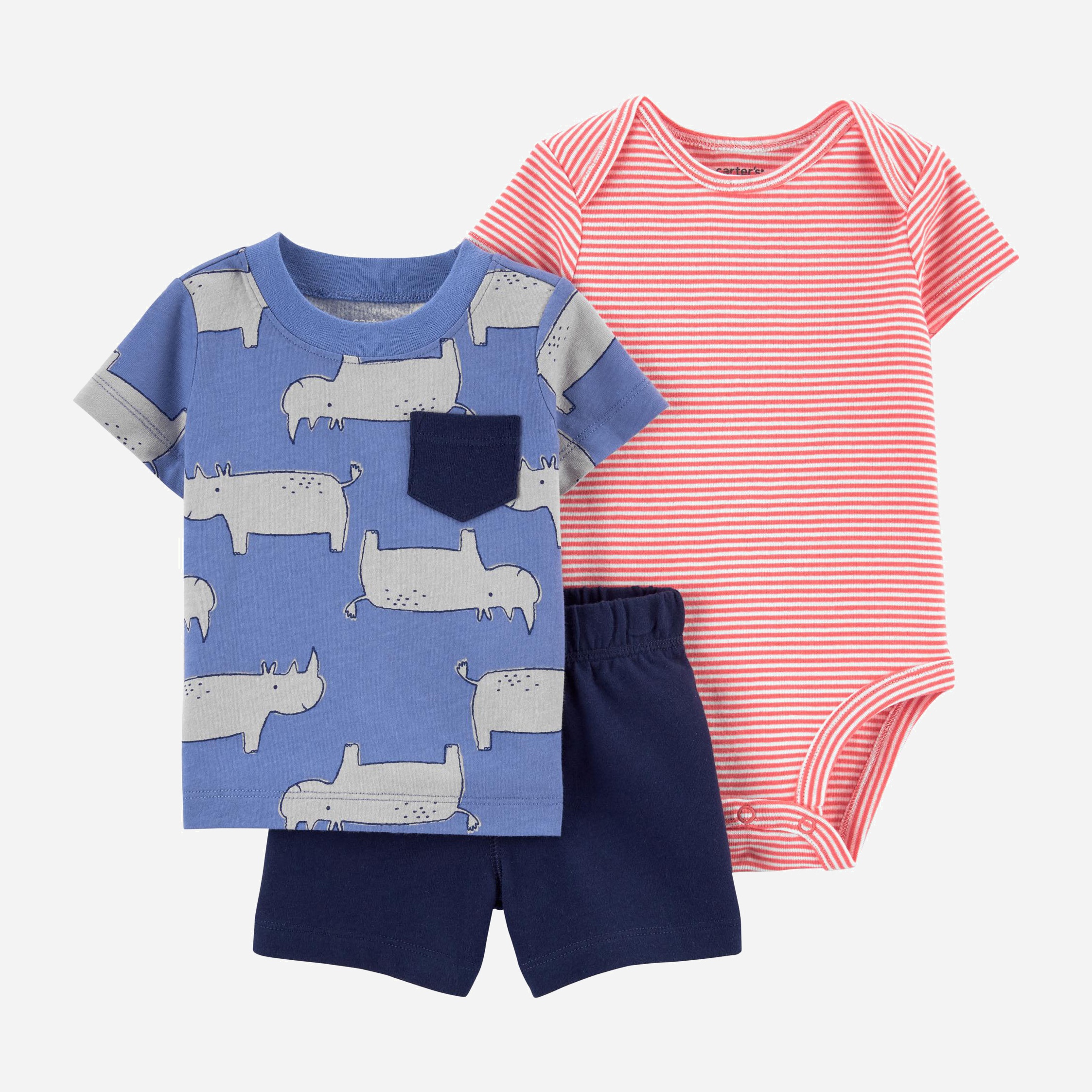 

Комплект (футболка + боди + шорты) Carters 1K445710 72-76 см Multicolor