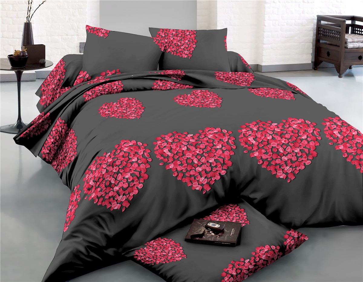 

Комплект постельного белья MirSon 22-1290 Heart of flowers Полуторный италия, сатин