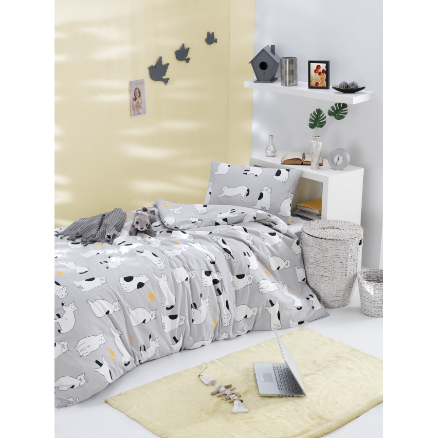 

Постельное белье Lotus Home Perfect Meow Полуторный турция, ранфорс