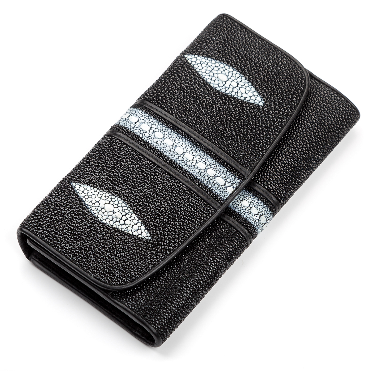 

Кожаный кошелек женский STINGRAY LEATHER 19х10 см Черный