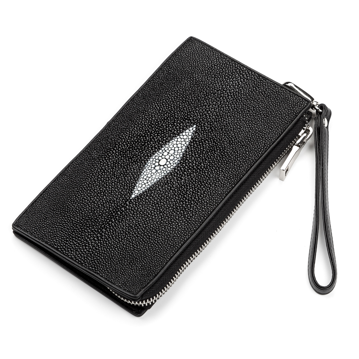

Кожаный кошелек-клатч женский STINGRAY LEATHER 20,5х11 см Черный