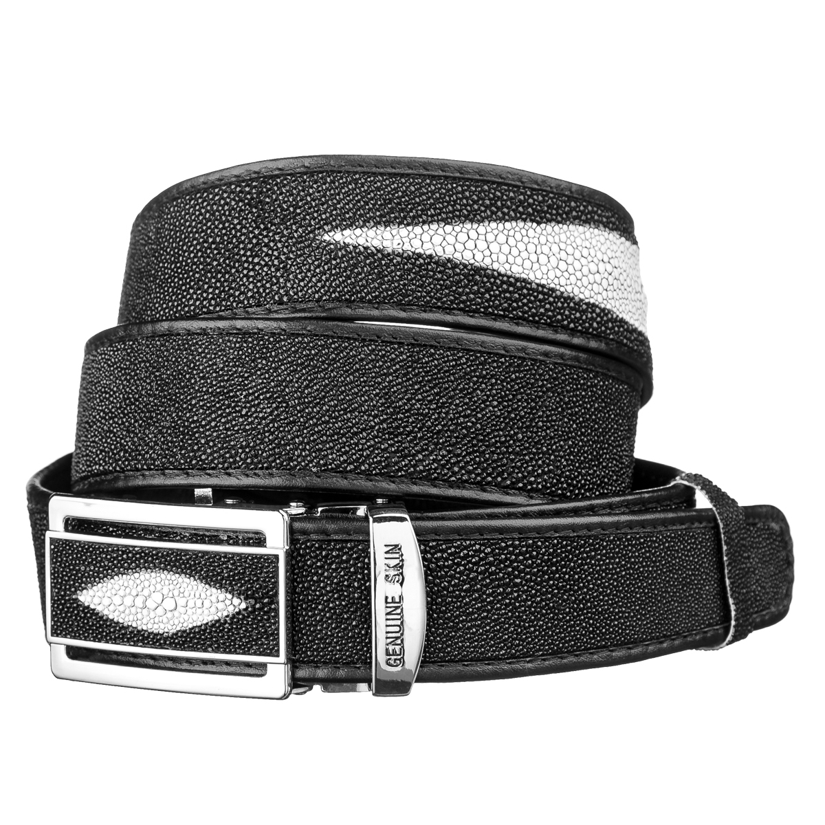 

Кожаный мужской ремень STINGRAY LEATHER 3х120 см Черный
