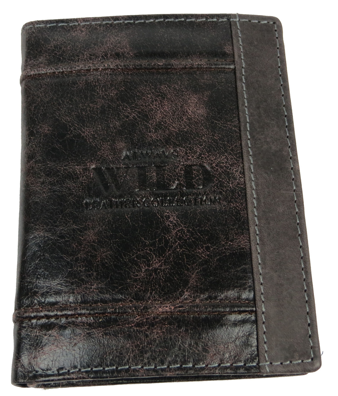

Кожаное мужское портмоне Always Wild 9,5х13х2 см Коричневый