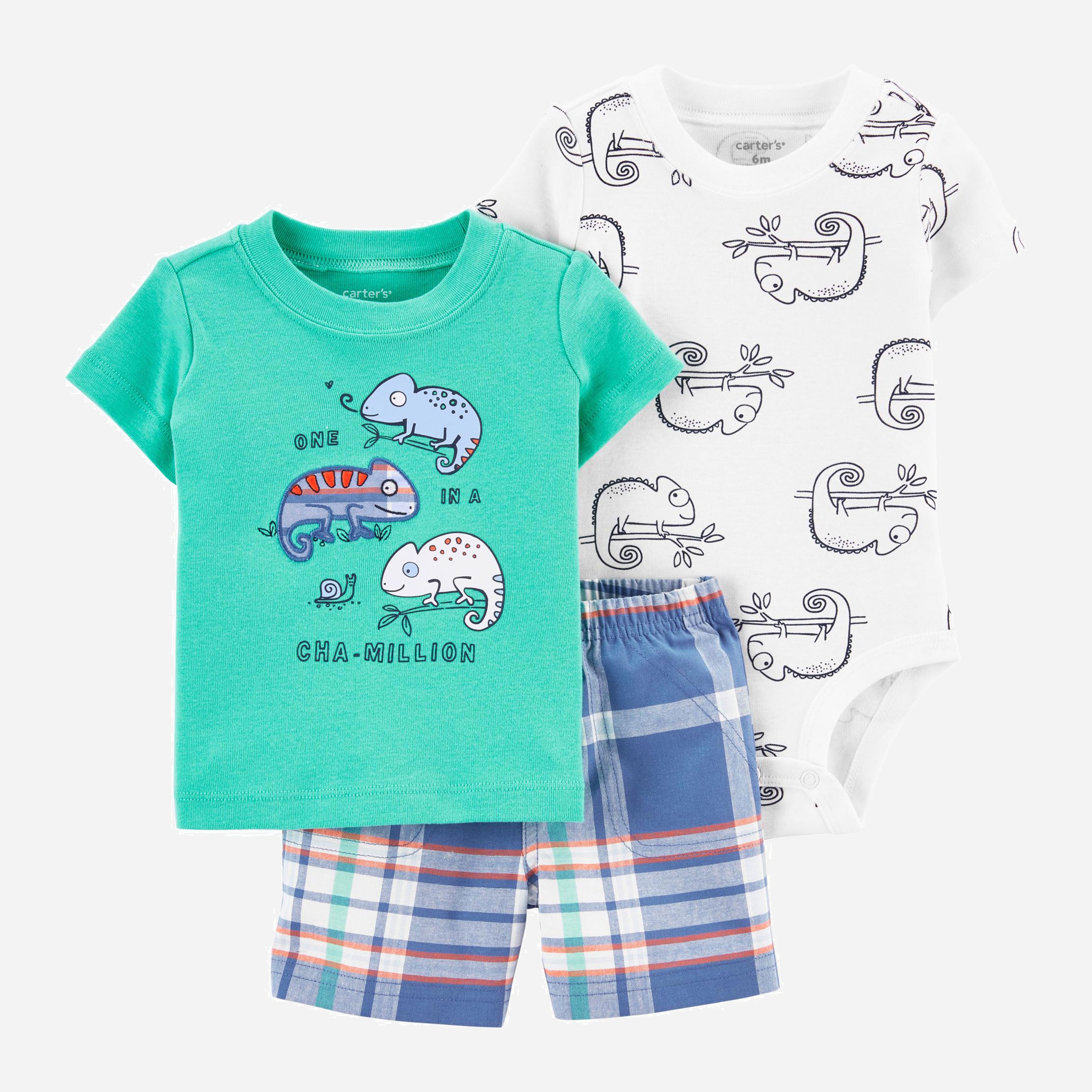 

Комплект (боди + футболка + шорты) Carters 1K445010 76-81 см Мультиколор