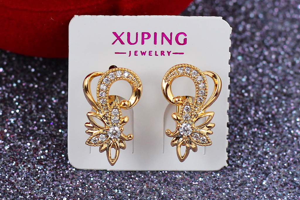 

Серьги Xuping Jewelry цветок феи 1,7 см золотистые