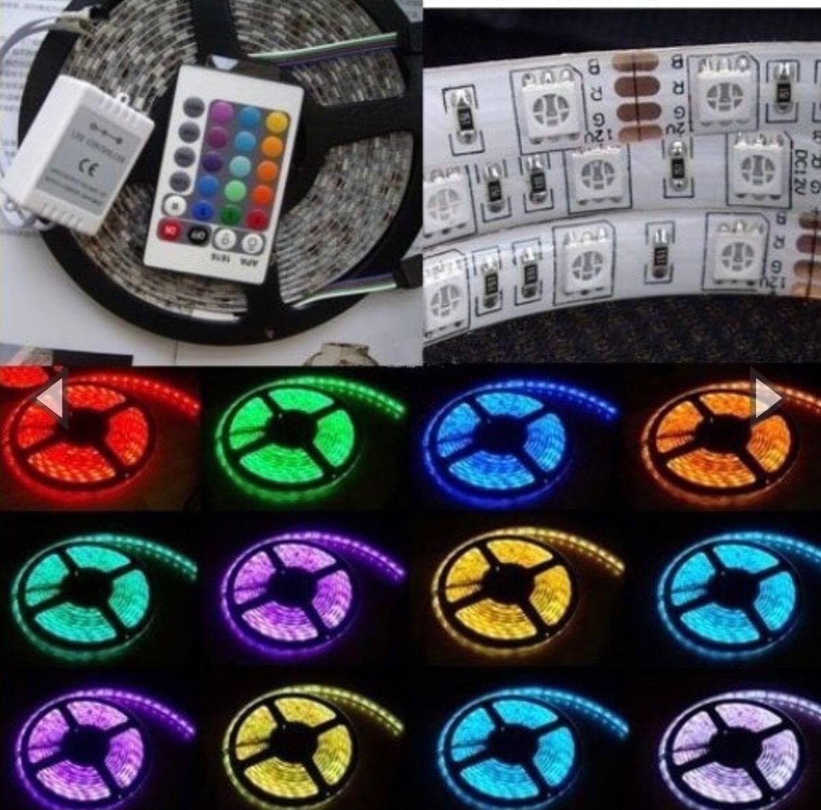 

Led Strip 2835 RGB Complect Светодиодная лента Многоцветная гибкая LED лента с пультом ду, контроллером, влагозащищенная 5 метров комплект