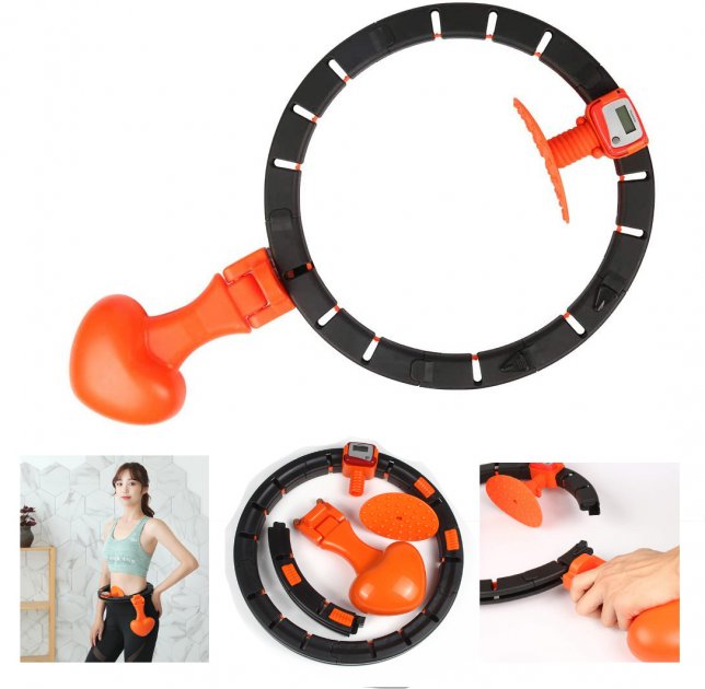 

Массажный обруч для похудения HULA Hoop LED Black Orange (М-13556)