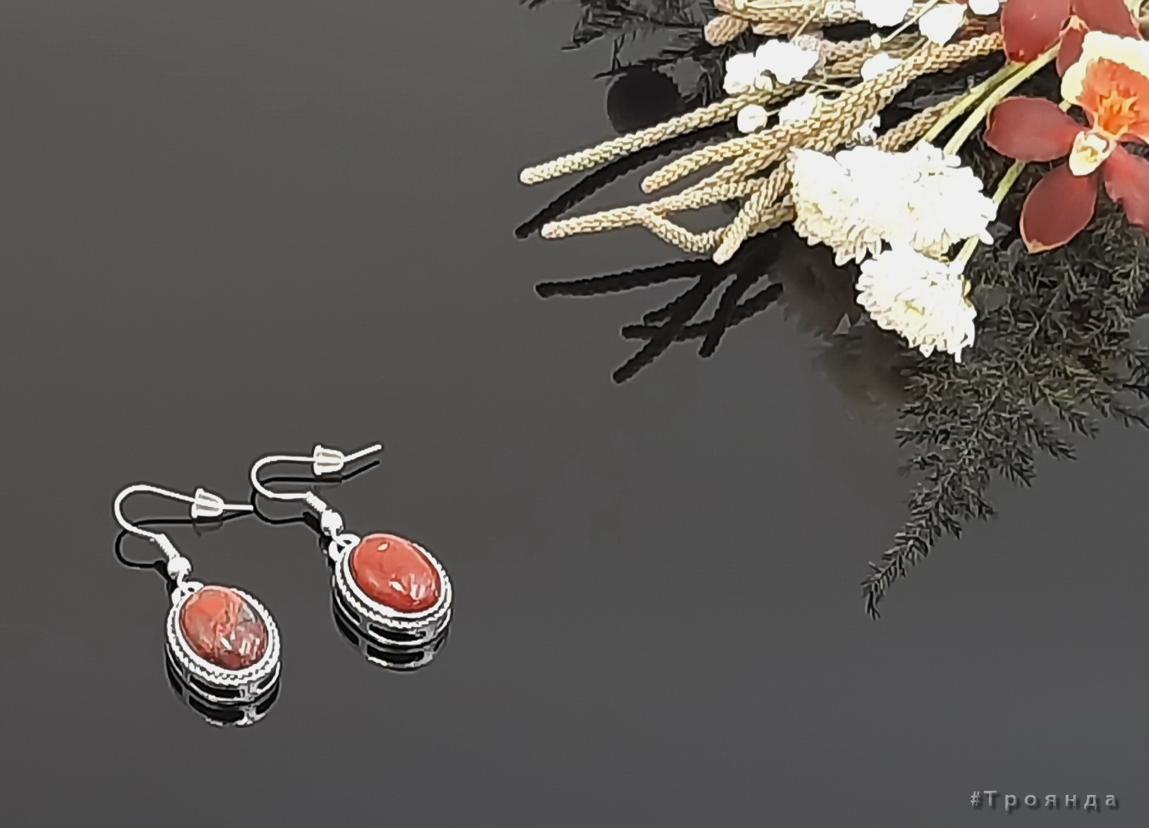 

Серьги из натурального камня Яшма длина 4 см цвет коричневый (05010036-01)