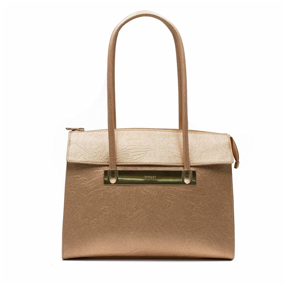 

Женская Итальянская сумка Ripani из натуральной кожи золотистого цвета с тиснением 2100000177769