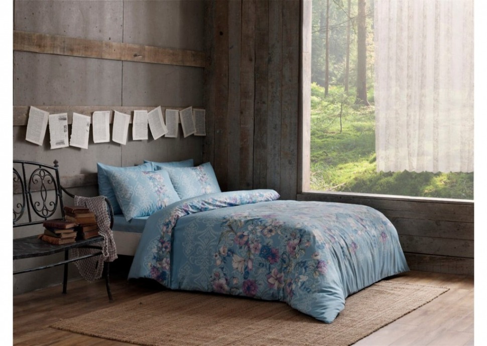 

Постельное белье ранфорс TAC Fleur mint King Size 60111008