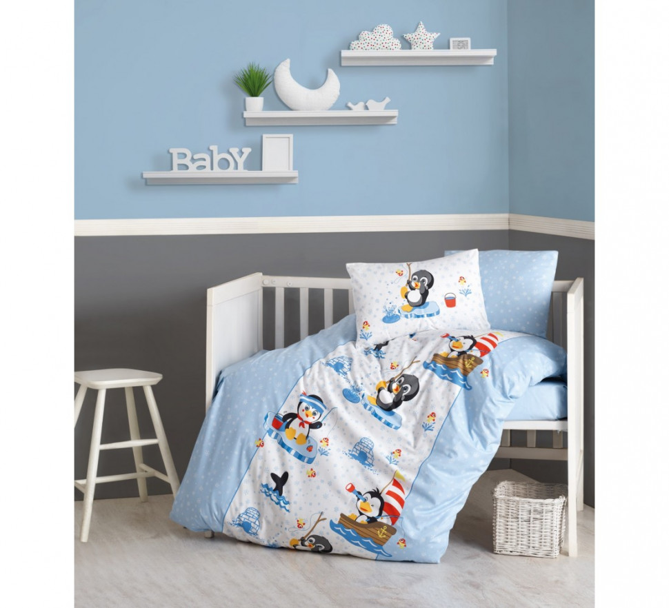 

КПБ для новорожденных Cotton Box Penguen mavi 100x150 08007796