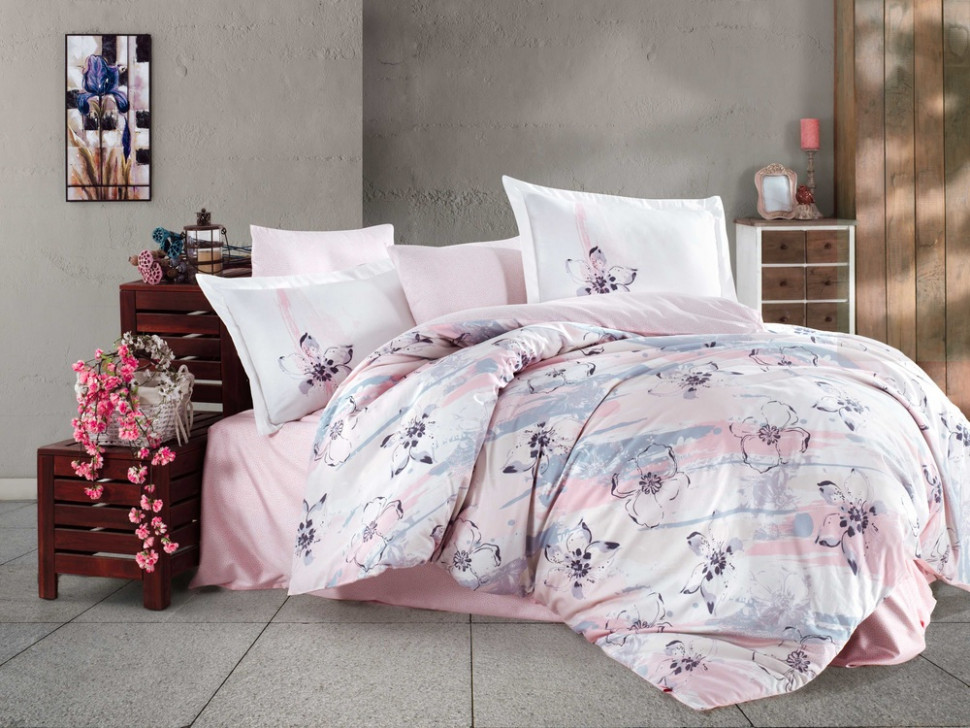 

Постельное белье Hobby Exclusive Sateen Brisha розовый евро 8698499144910