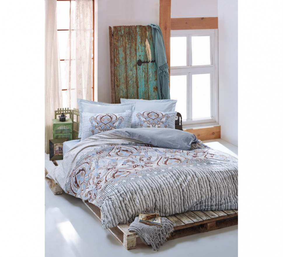 

Постельное белье ранфорс Cotton Box Verona mavi евро 010077514