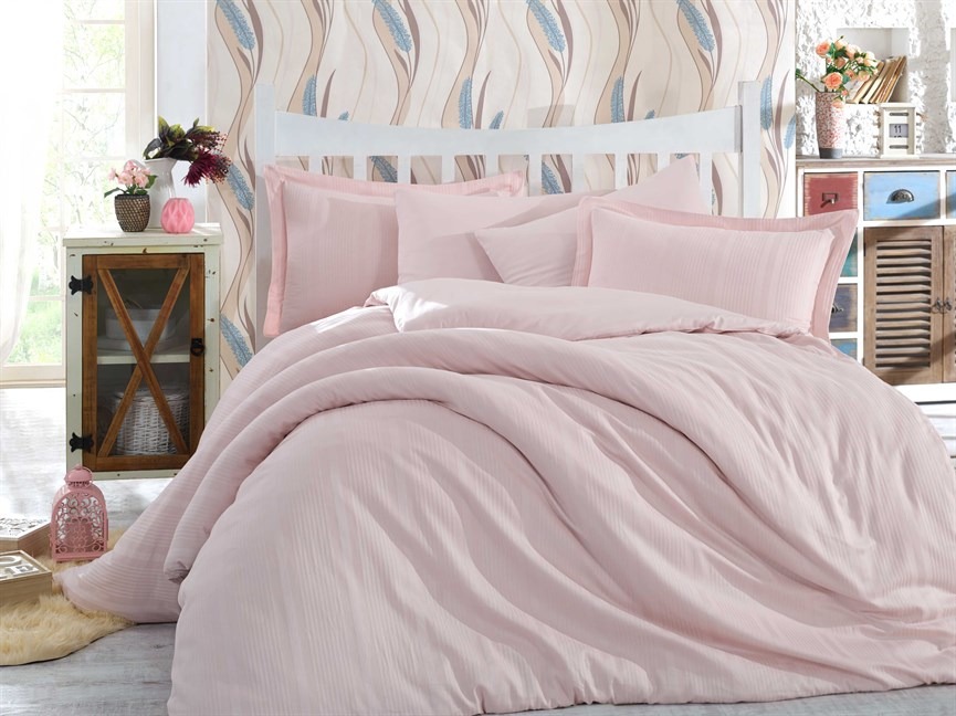 

Постельное белье Hobby Exclusive Sateen Diamond Stripe пудра семейный 8698499128844