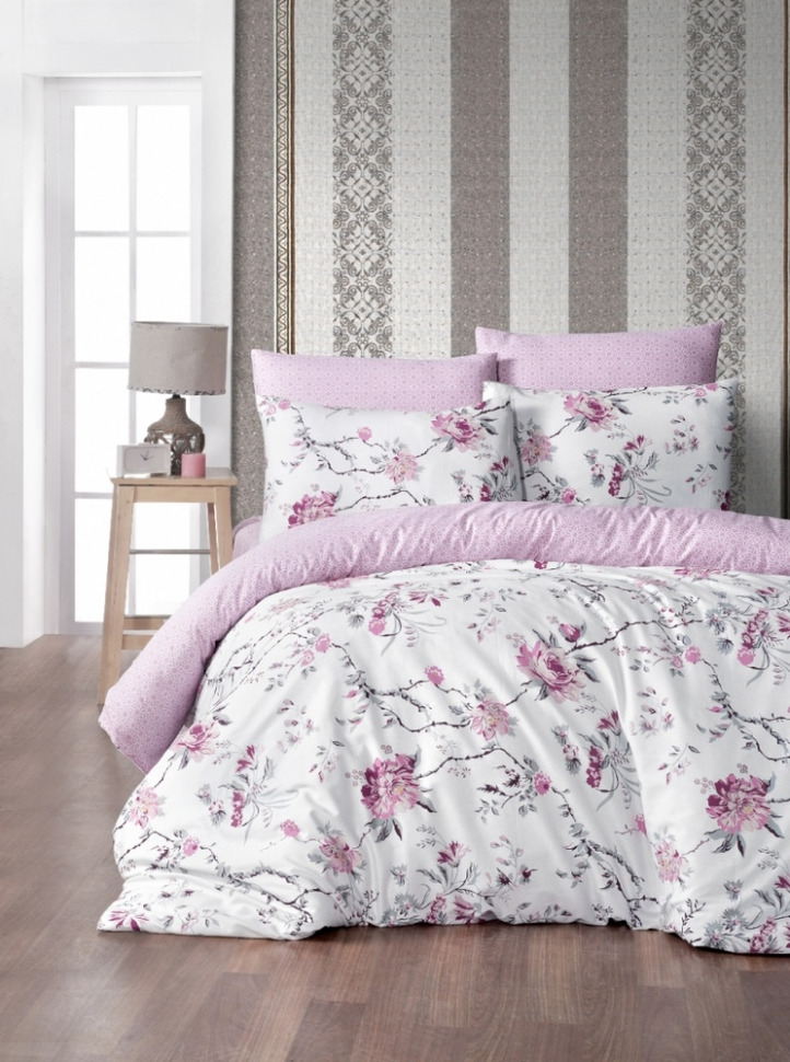 

Постельный комплект сатин First Choice AS-36 Eva pink евро m017540